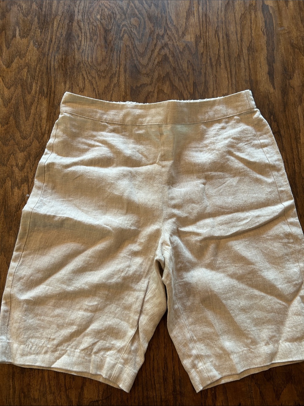 Chico's Light Beige Linen Bermuda Shorts
